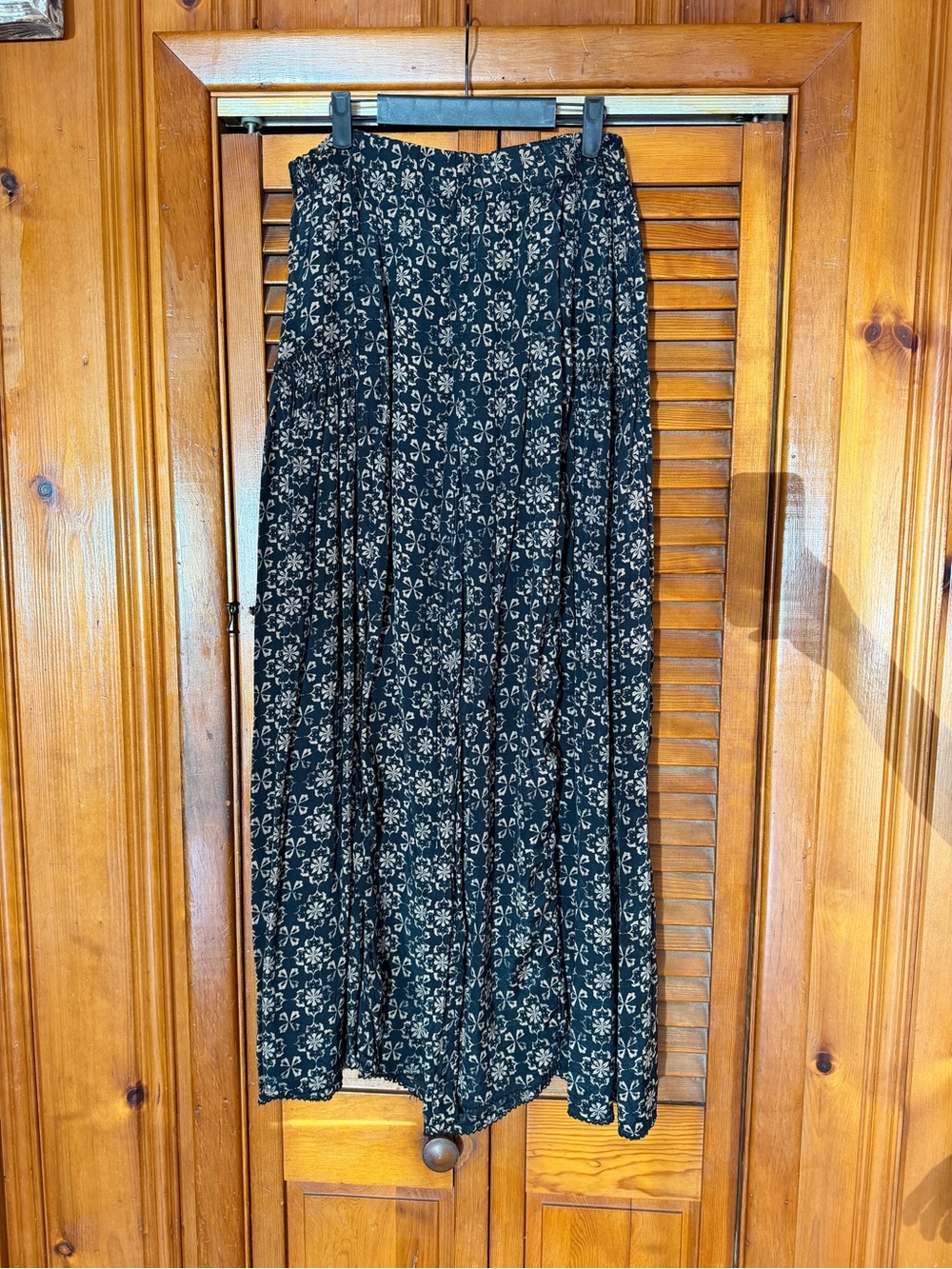 Free People XL Floral Ultra Wide Leg Palazzo Pants Maxi Skirt Look